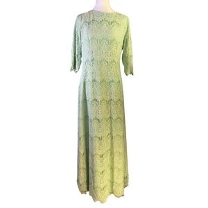Dainty Jewells Mint Green Lace Modest Maxi Dress - Large